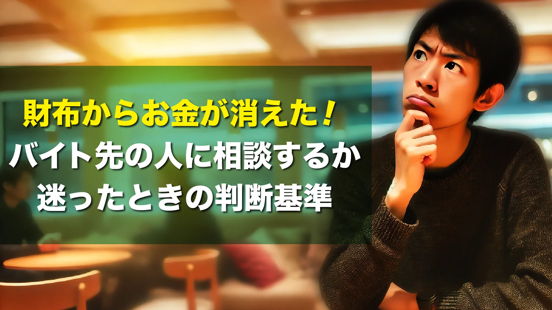 財布からお金が消えた！バイト先の人に相談するか迷ったときの判断基準