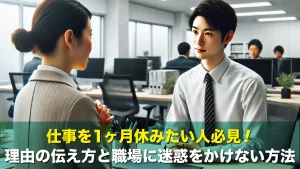 仕事を1ヶ月休みたい人必見!理由の伝え方と職場に迷惑をかけない方法