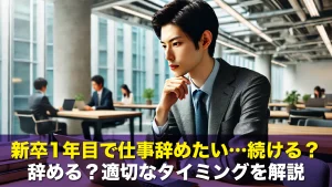 新卒1年目で仕事辞めたい…続ける?辞める?適切なタイミングを解説