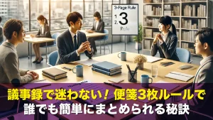 議事録で迷わない！便箋3枚ルールで誰でも簡単にまとめられる秘訣