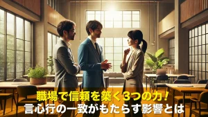 職場で信頼を築く3つの力!言心行の一致がもたらす影響とは